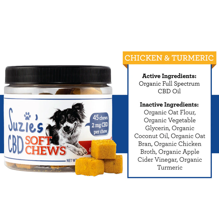 Suzie's Pet Treats CBD Soft Chews for Dogs 2 mg 45 Count
