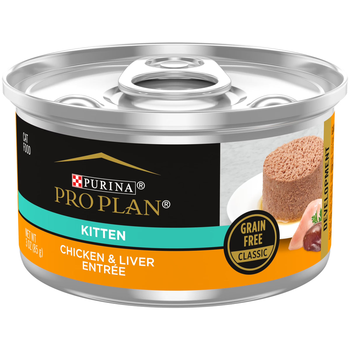 Purina Pro Plan Development Classic Grain Free Chicken and Liver Kitten Wet Cat Food 3 oz Can
