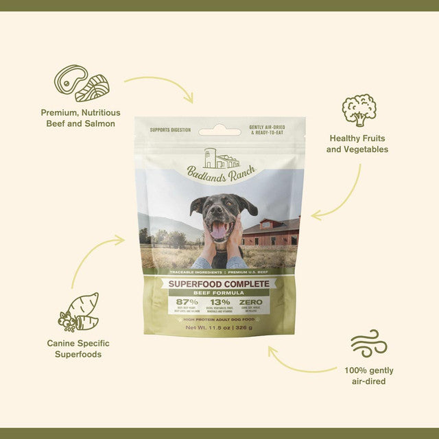 Badlands Ranch Air Dried Superfood Complete Beef Dog