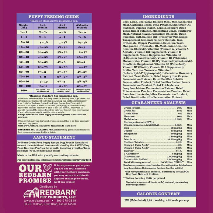 RedBarn Grain-Free Puppy Beef & Lamb Recipe