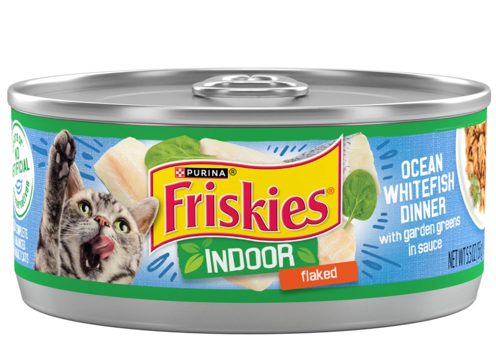 Purina Friskies Select Indoor Flaked Ocean Whitefish Dinner Wet Cat Food 5.5 oz