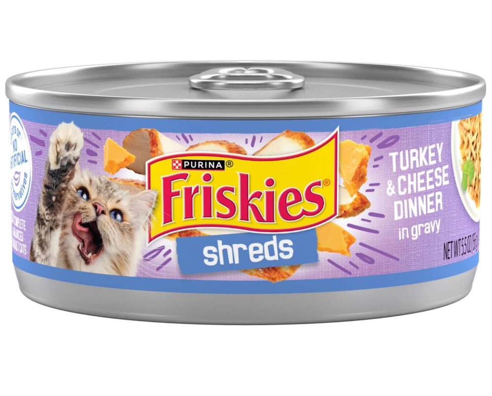 Purina Friskies Shreds Turkey & Cheese Wet Cat Food 5.5 oz