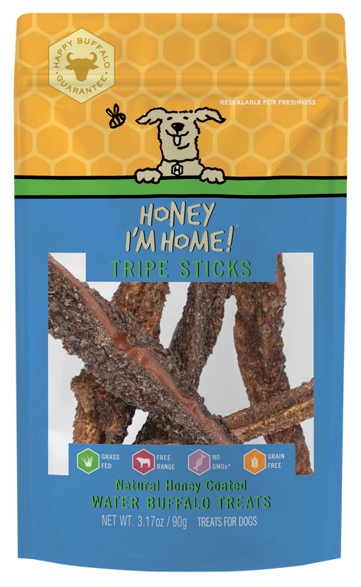 Honey I'm Home, Tripe Sticks Buffalo Dog Treats, 3.17oz
