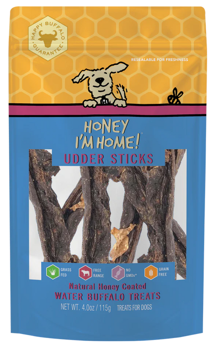 Honey I'm Home, Udder Sticks Buffalo Dog Treats, 4oz