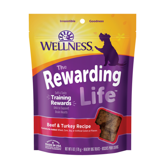 Wellness Natural Grain Free Rewarding Life Soft Beef and Turkey Recipe Dog Treats