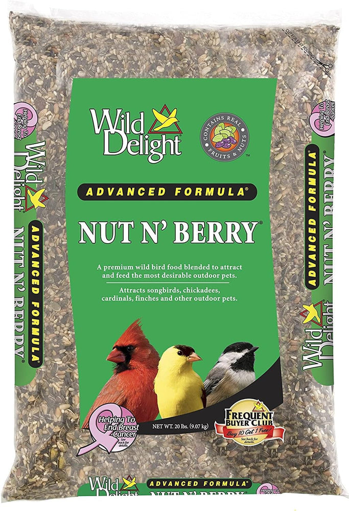 WILD DELIGHT Nut N' Berry Wild Bird Food 20Lb Bag