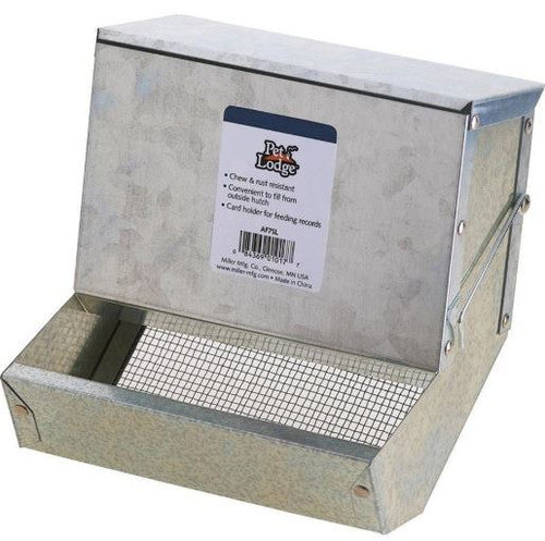Pet Lodge Small Animal Feeder with Lid and Sifter Bottom | Outdoor Gravity Feeder for Rabbits, Ferrets and Other Small Animals | Heavy Duty and Durable 7Inch