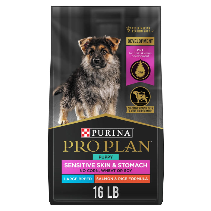 Purina Pro Plan Sensitive Skin and Stomach Large Breed Puppy Salmon and Rice Dry Dog Food 24 lb Bag