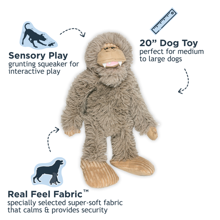 Tall Tails Stuffless Bigfoot Dog Toy with Squeaker – 20"