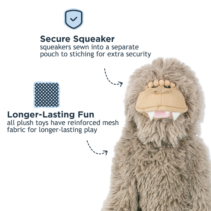Tall Tails Stuffless Bigfoot Dog Toy with Squeaker – 20"