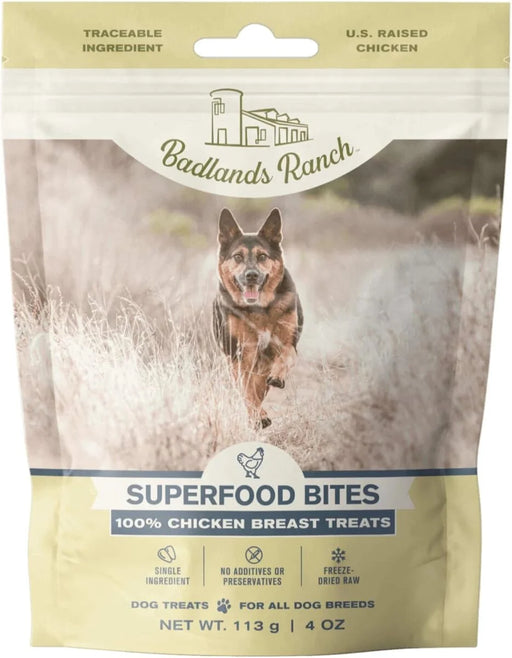 Badlands Ranch Air Dried Superfood Bites Chicken Breast Dog Treats 4 oz