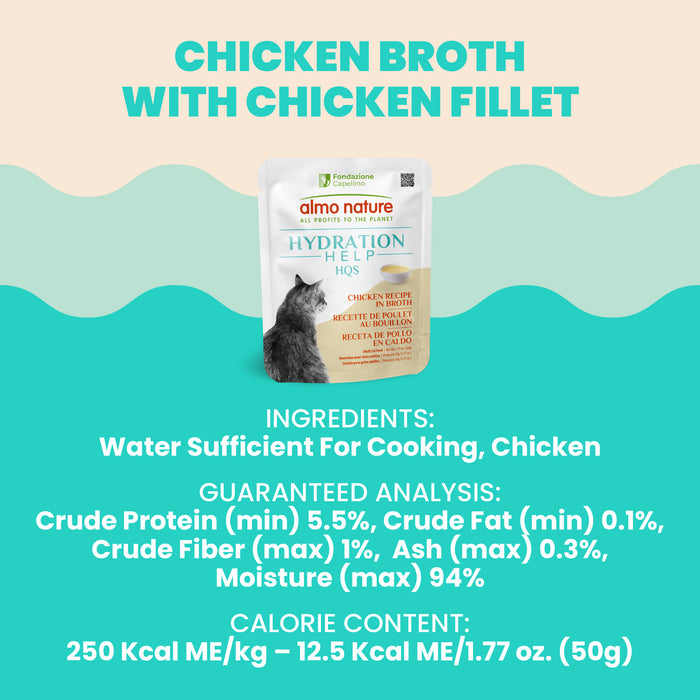 Almo Nature Hydration Help HQS Chicken Recipe in Broth
