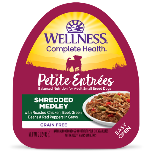 Wellness Small Breed Petite Entrees Shredded Medley Roasted Chicken, Beef, Green Beans & Red Peppers
