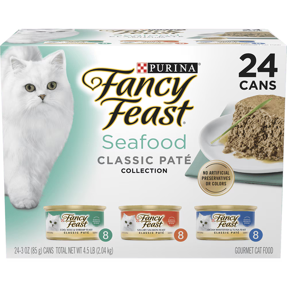 Fancy Feast Classic Pate Variety Pack Wet Cat Food 24 × 3 oz Cans