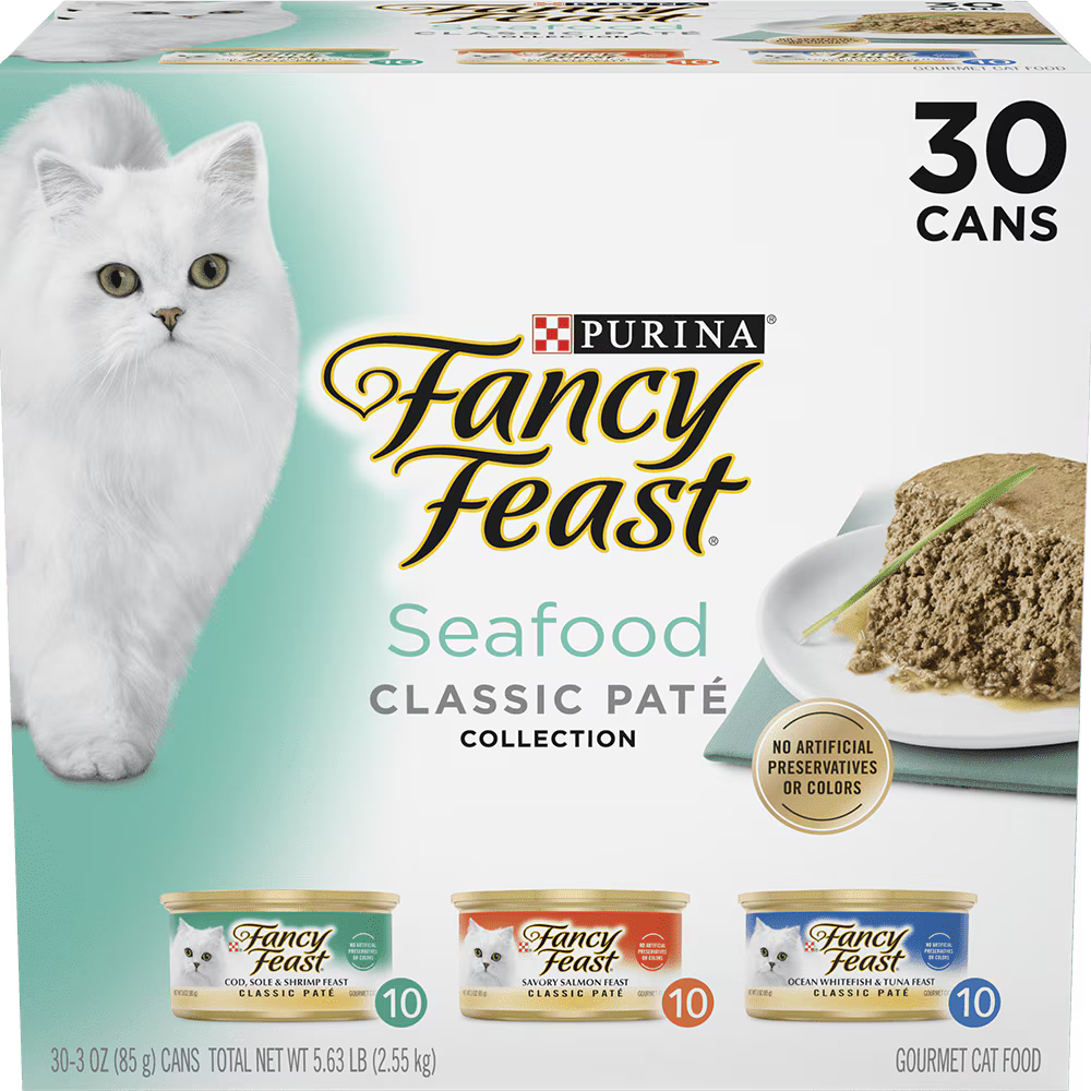 Fancy Feast Seafood Classic Pate Variety Pack 30 ct 3oz cans