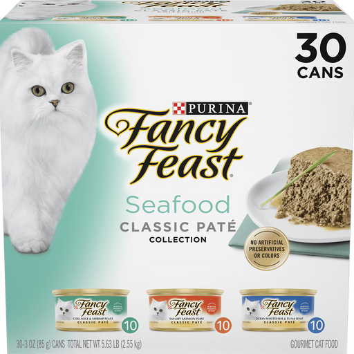 Fancy Feast Seafood Classic Pate Variety Pack 30 ct 3oz cans