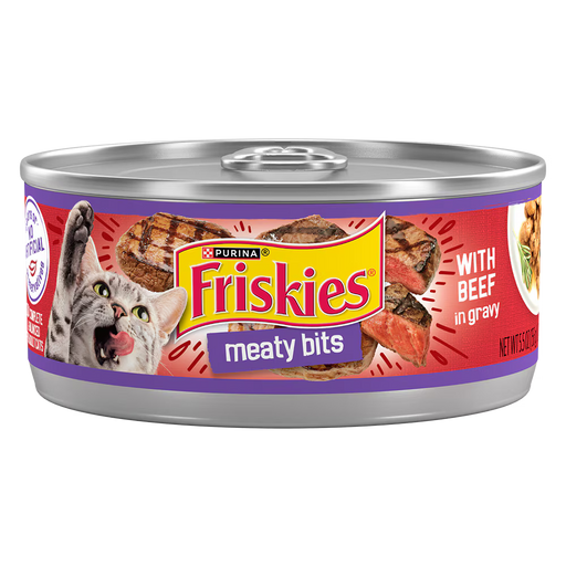 Purina Friskies Meaty Bits With Beef in Gravy Wet Cat Food 5.5 oz