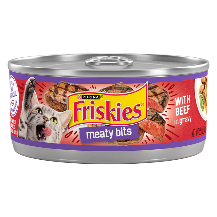 Purina Friskies Meaty Bits With Beef in Gravy Wet Cat Food 5.5 oz