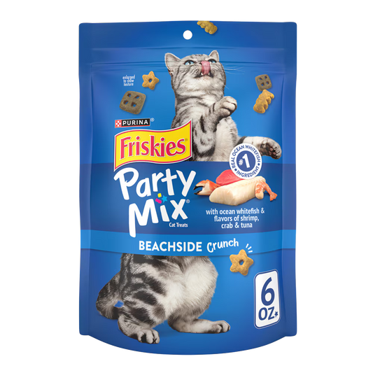 Purina Friskies Party Mix Beachside Crunch Cat Treats 6 oz