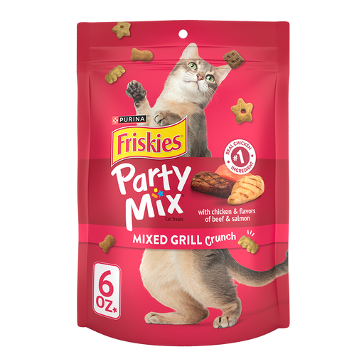 Purina Friskies Party Mix Mixed Grill Crunch Cat Treats 2.1 oz