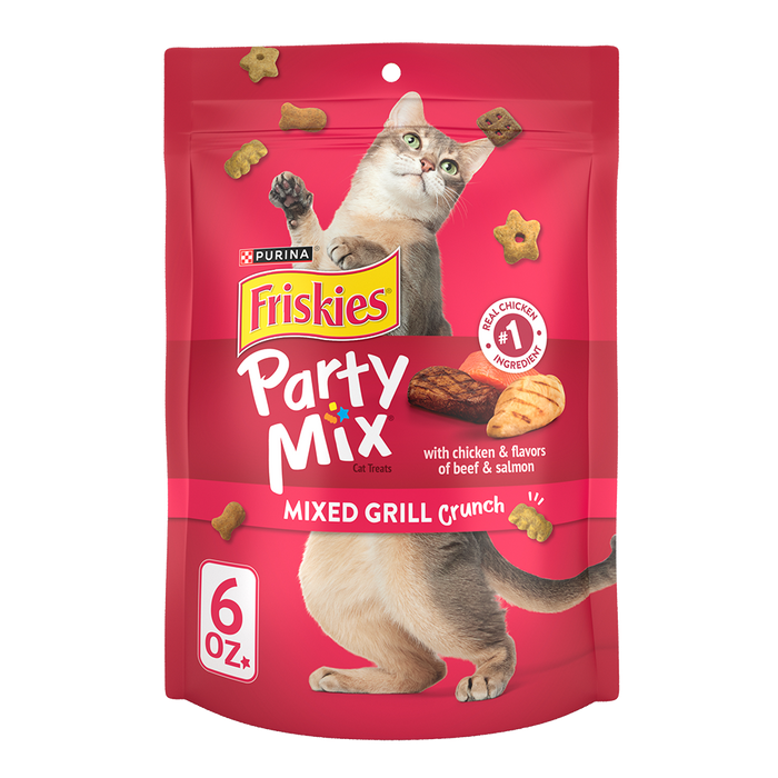 Purina Friskies Party Mix Mixed Grill Crunch Cat Treats 2.1 oz