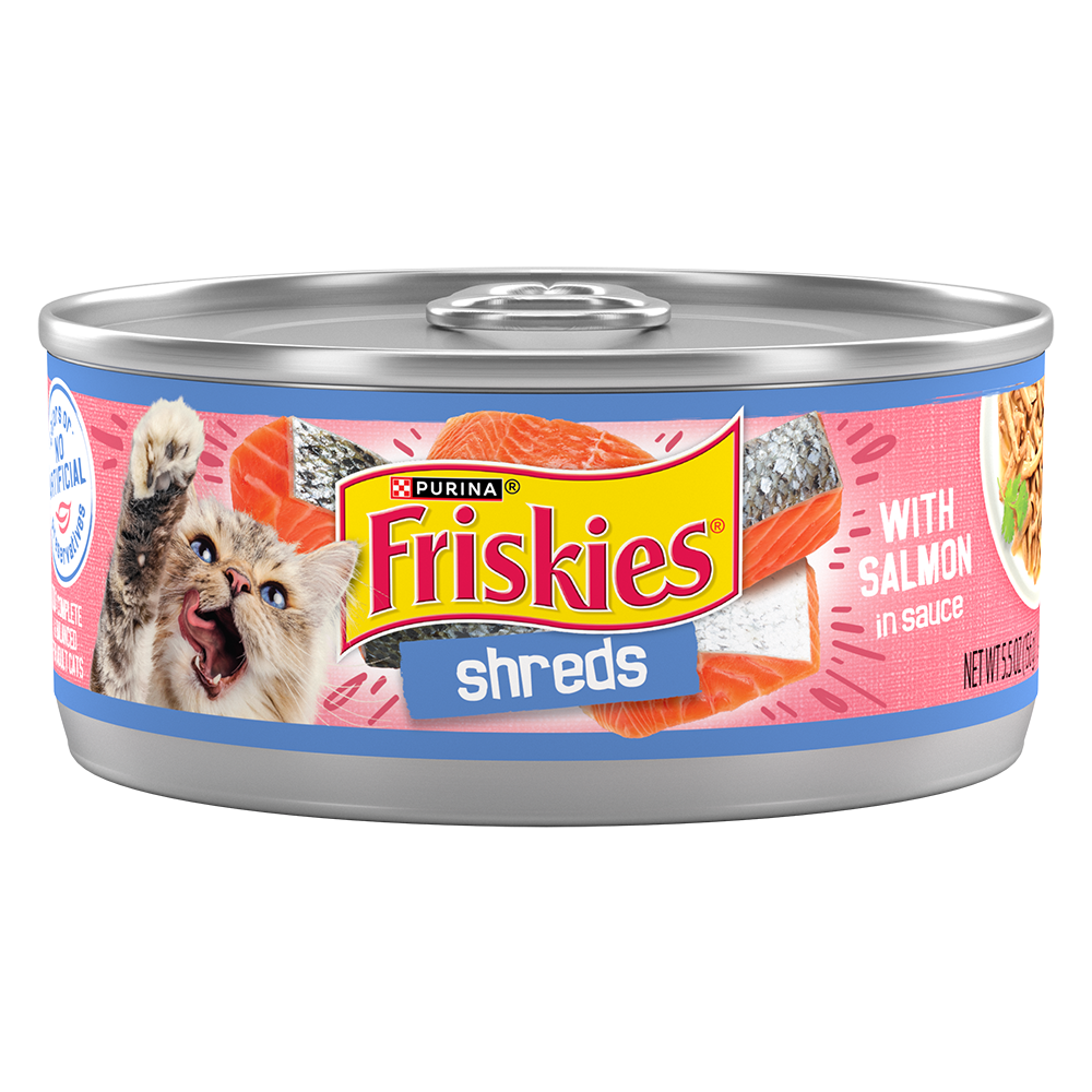 Purina Friskies Shreds with Salmon and Beef Wet Cat Food 5.5 oz