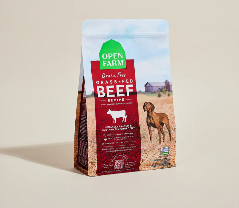 Open Farm Grain Free Kibble Dry Dog Food, Grass-Fed Beef, 4 Pounds