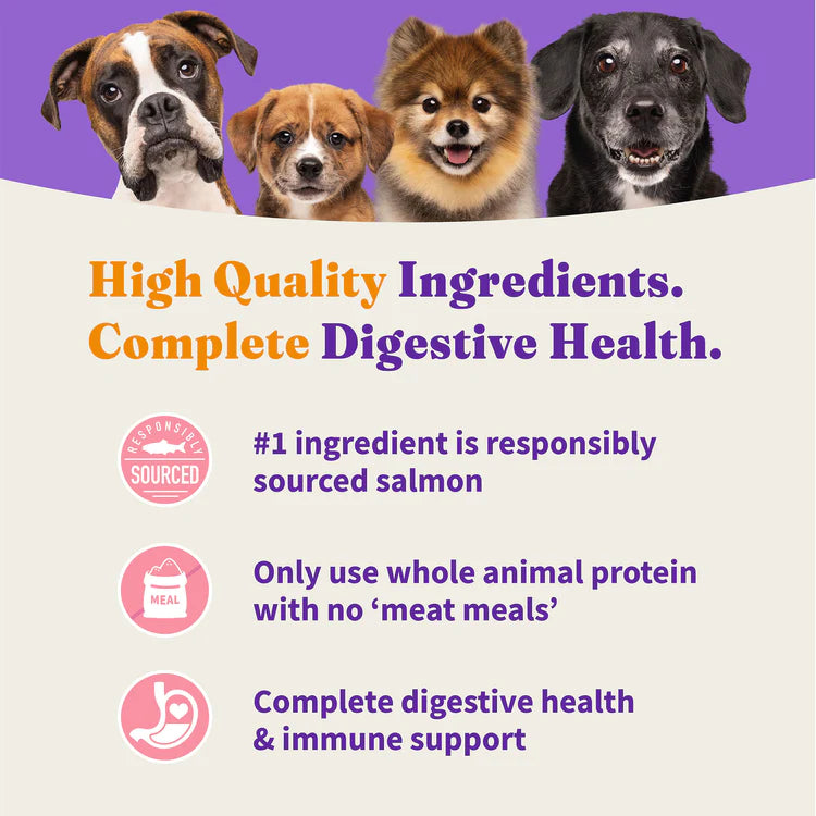 Halo Holistic Complete Digestive Health Wild-caught Salmon and Whitefish Dog Food Recipe Adult Dry Dog Food