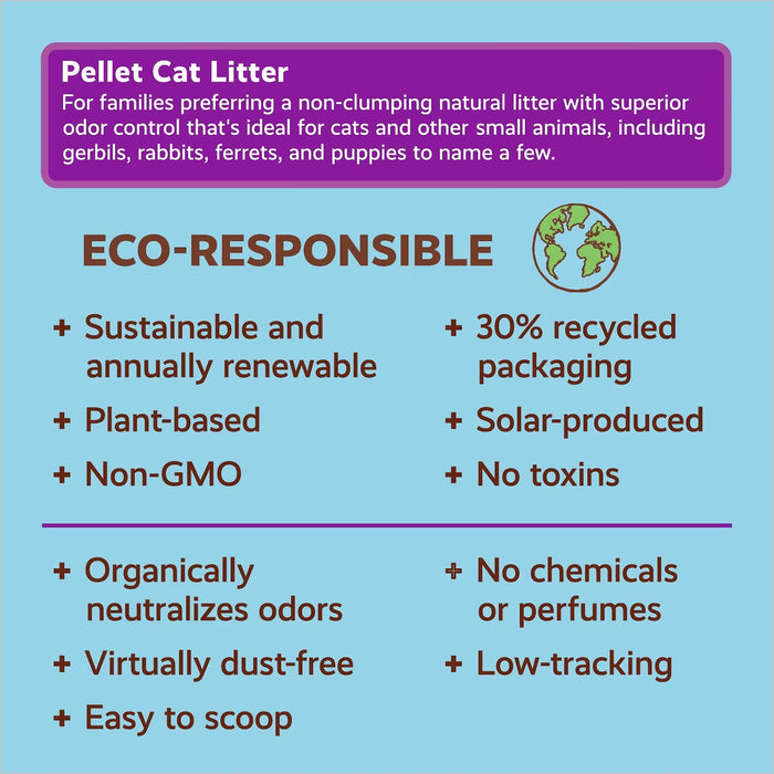 Naturally Fresh Non-Clumping Pellet Walnut Cat Litter, Unscented