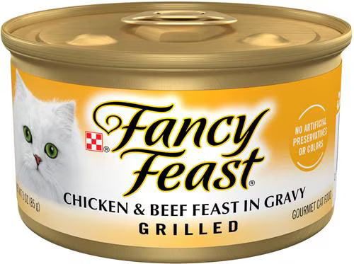 Fancy Feast Grilled Chicken & Beef Feast Wet Cat Food  3 oz