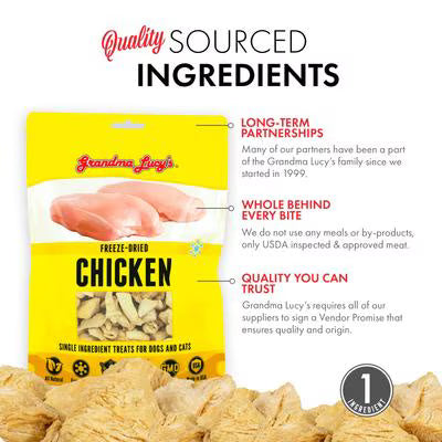 Grandma Lucy’s Singles Chicken Freeze Dried Pet Treats 3.5 oz