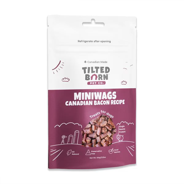 Tilted Barn Pet Co Canadian Bacon Recipe MiniWags Dog Treats, 3.53oz