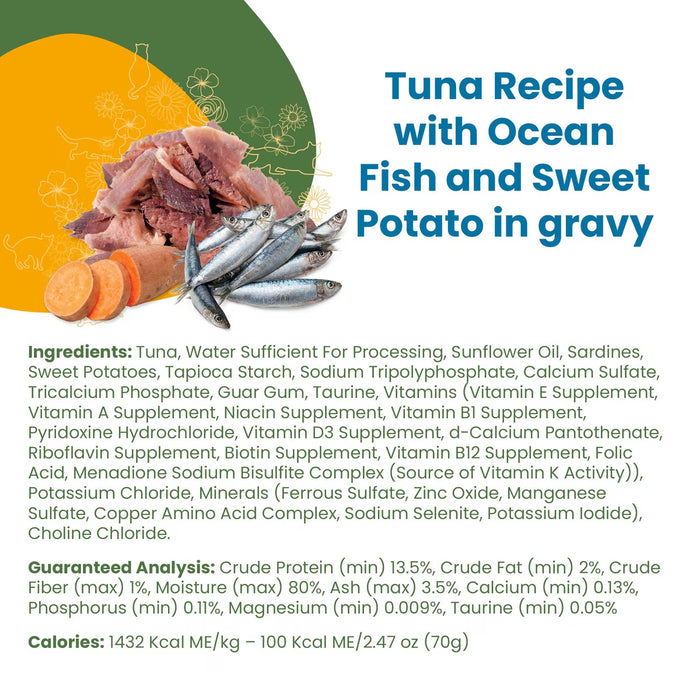 Almo Nature Classic Complete Tuna Recipe with Ocean Fish and Sweet Potato in Gravy Cat Food Can