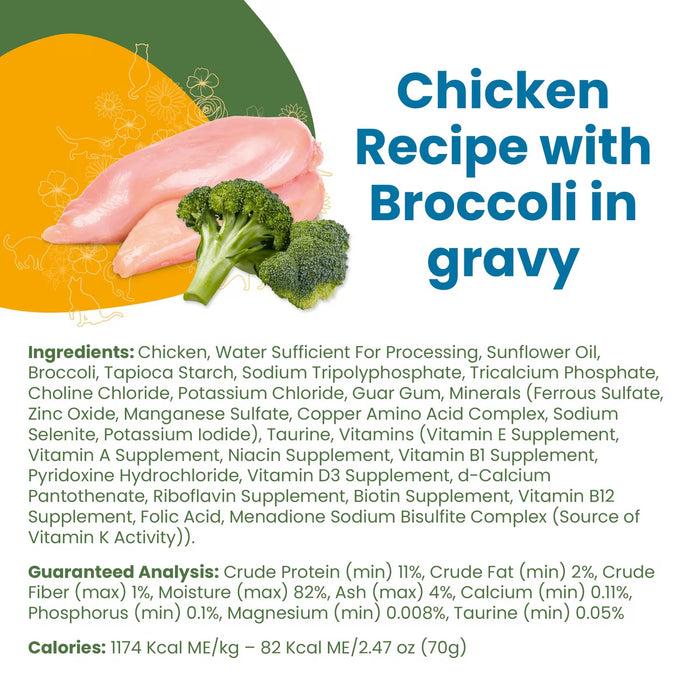 Almo Nature Classic Complete Chicken Recipe with Broccoli in Gravy Cat Food Can