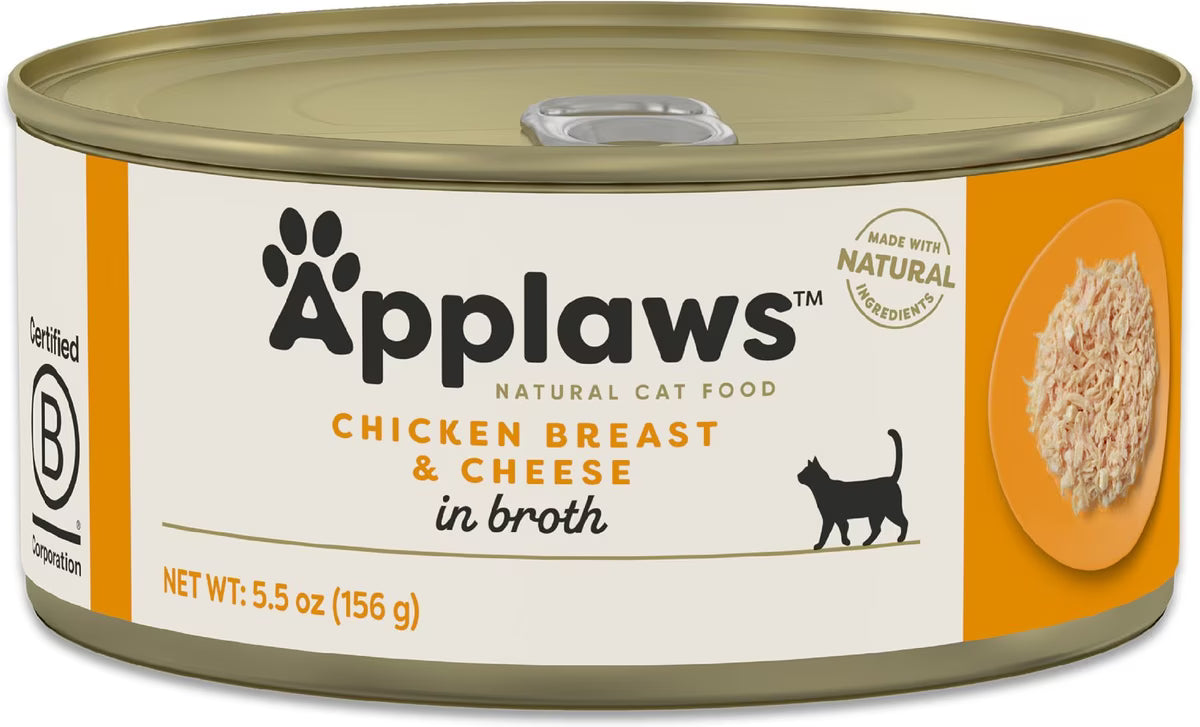 Applaws Natural Chicken Breast with Cheese in Broth Wet Cat Food – 5.5 oz (Case of 24)