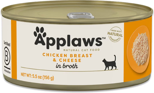 Applaws Natural Chicken Breast with Cheese in Broth Wet Cat Food – 5.5 oz (Case of 24)