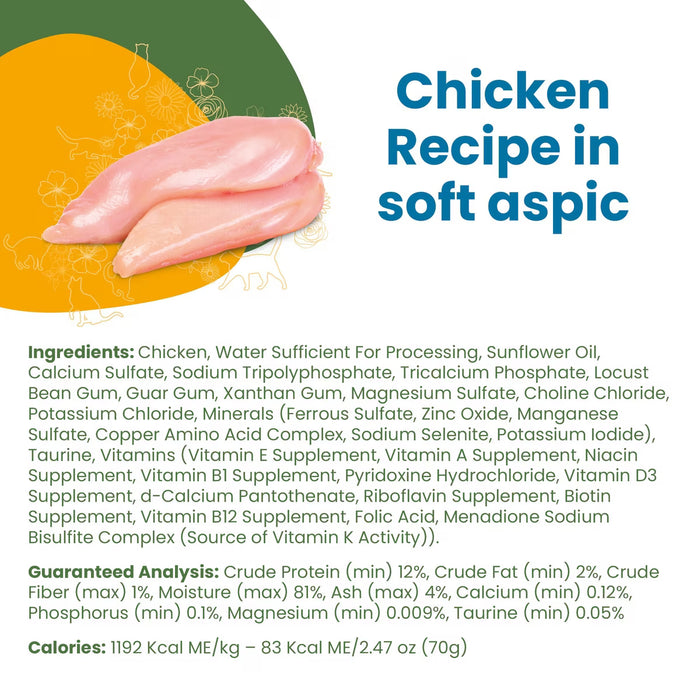Almo Nature Classic Complete Chicken Recipe in Soft Aspic Cat Food Can