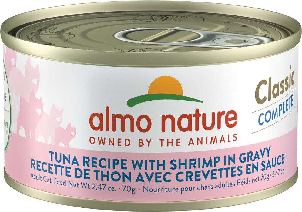 Almo Nature Classic Complete Tuna Recipe with Shrimp in Gravy Cat Food Can