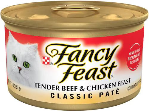 Fancy Feast Classic Tender Beef & Chicken Pate Wet Cat Food 3 oz Can