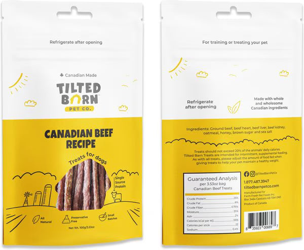 Tilted Barn Pet Co. Beef Recipe Dog Treats, 3.53oz