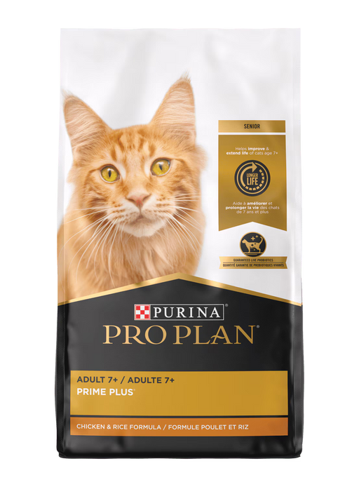 Purina Pro Plan Prime Plus Adult 7+ Chicken and Rice Dry Cat Food 3.2 lb Bag