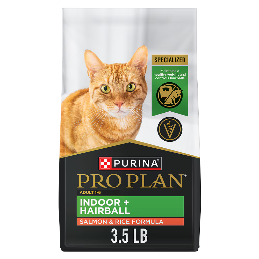 Purina Pro Plan Indoor Salmon and Rice Dry Cat Food 3.5 lb Bag