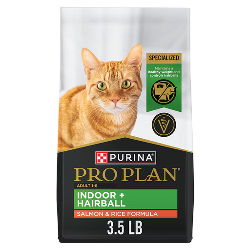 Purina Pro Plan Indoor Salmon and Rice Dry Cat Food 3.5 lb Bag