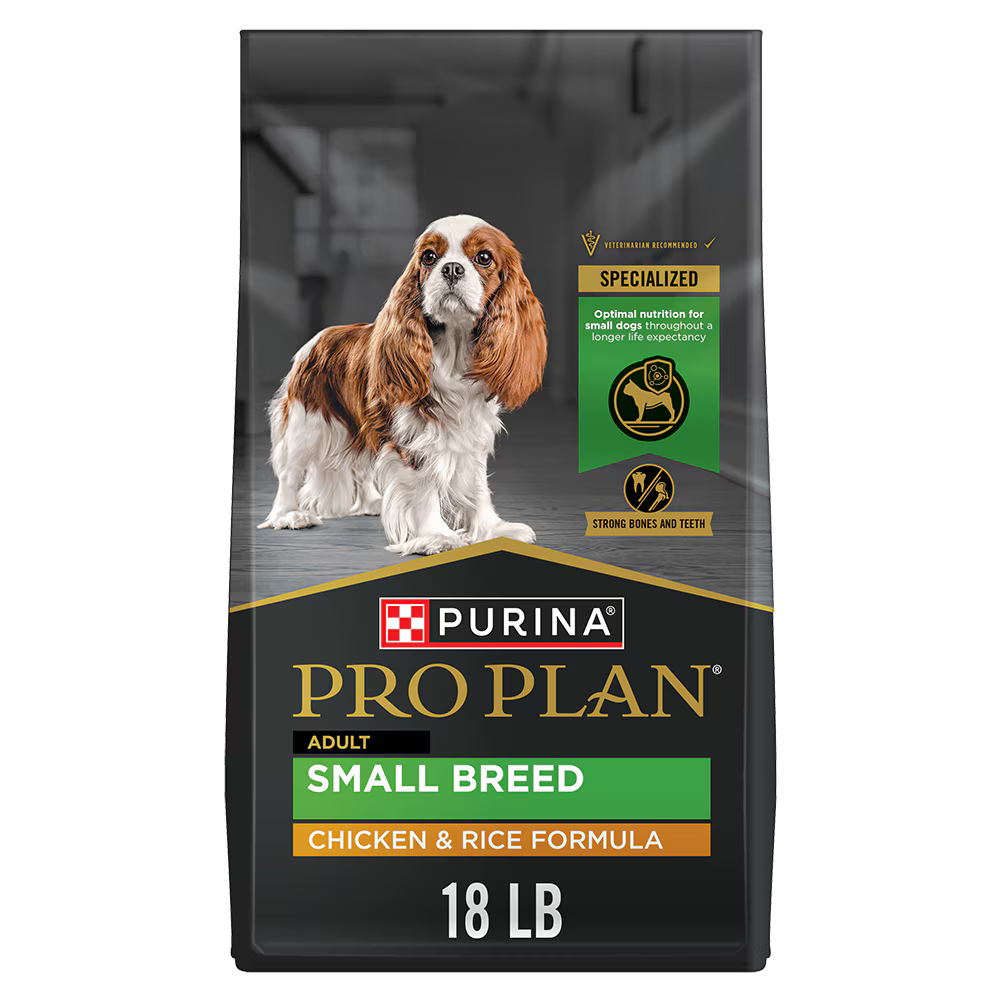 Purina Pro Plan Dry Dog Food — Small Breed Chicken & Rice Formula, 18 lb Bag