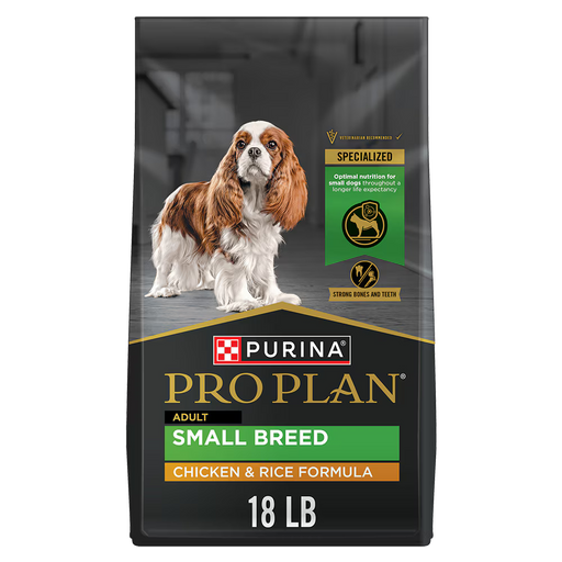 Purina Pro Plan Dry Dog Food — Small Breed Chicken & Rice Formula, 18 lb Bag