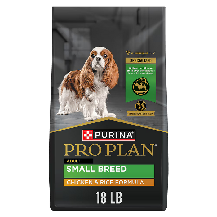 Purina Pro Plan Dry Dog Food — Small Breed Chicken & Rice Formula, 18 lb Bag