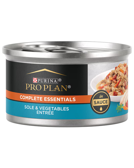 Purina Pro Plan Complete Essentials Sole and Vegetables Entrée in Sauce Cat Food 3 oz Can