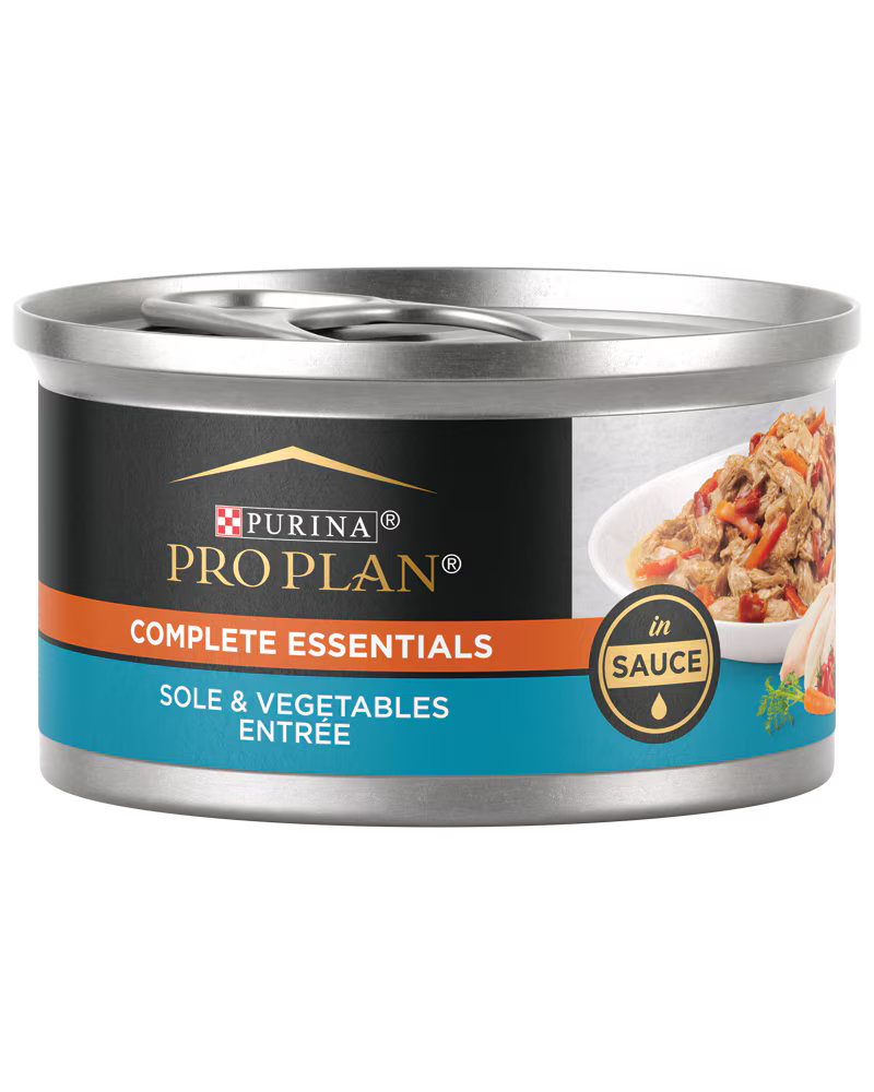 Purina Pro Plan Complete Essentials Sole and Vegetables Entrée in Sauce Cat Food 3 oz Can