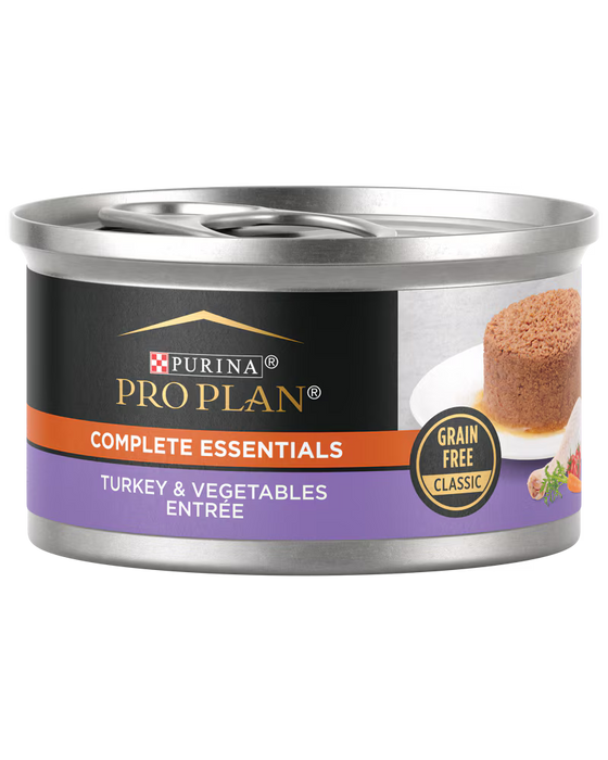 Purina Pro Plan Complete Essentials Turkey and Vegetables Entree in Gravy Cat Food 3 oz Cans (Case of 24)