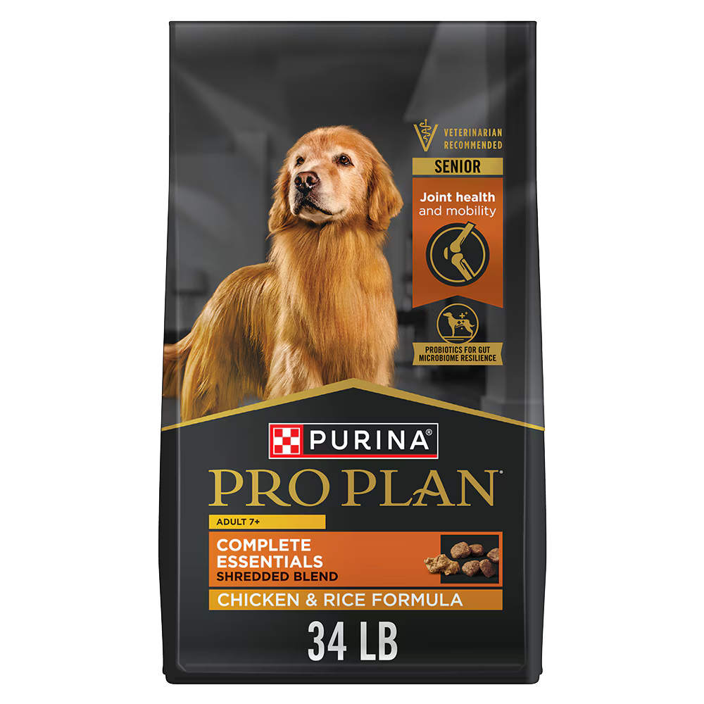 Purina Pro Plan Adult 7+ Shredded Blend Chicken and Rice Dry Dog Food 34 lb Bag